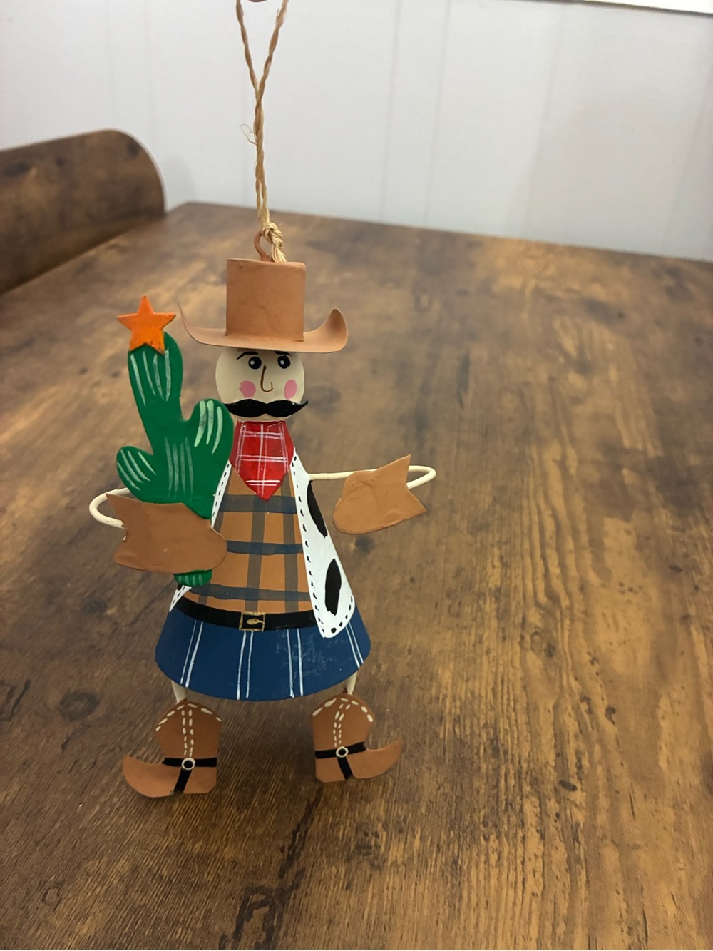 Southwestern Style Tin Cowboy Christmas Ornament - Picture 7 of 8
